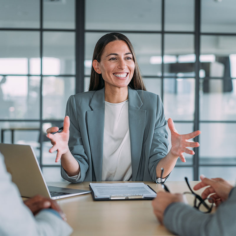 Group of business persons talking in the office